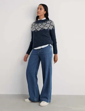 High Waisted Wide Leg Jeans Blue female - Seasalt cornwall - FashionsVida