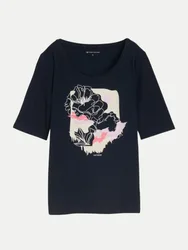 T-Shirt mit Print Schwarz M