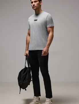 Street One T-Shirt mit kleinem Print male Grau