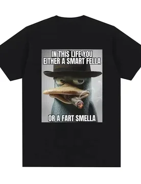 Perry Platypus Youre Either A Smart Fella or A Fart Smella Funny Graphic T-shirt Men's Women's Fashion T Shirts - Aliexpress - FashionsVida