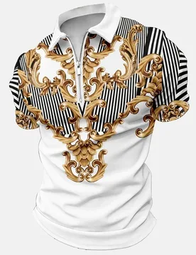 Men's Fierce Tiger 3D Art Print Regular Fit Polo Collar Tiger Casual Polo Shirt Zip Up Polo Shirt - Aliexpress - FashionsVida