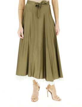 Gonna con pizzo VERDE OLIVA 46