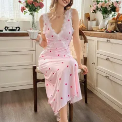 Camisón de encaje para mujer, ropa de dormir lujosa