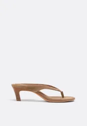 Thong-Sandalen mit Lederabsatz BEIGE 40