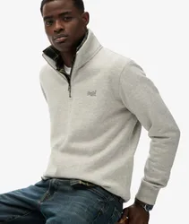 Superdry Herren Essential Logo Sweatshirt mit Reißverschluss Grey - Größe: S