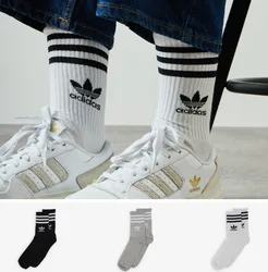 Chaussettes X3 Crew 3 Stripes blanc/noir/gris 43/45