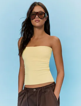 Bershka Haut Bandeau Femme S Jaune - Bershka - FashionsVida