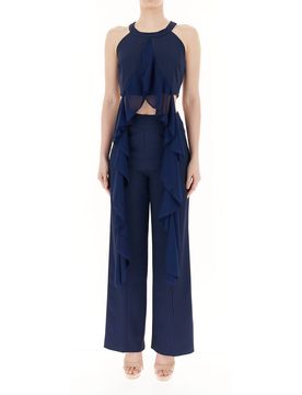 RINASCIMENTO Top con volant BLU M