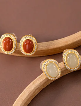 Silver gold-plated earrings southern red inlaid ancient style palace retro style - Aliexpress - FashionsVida