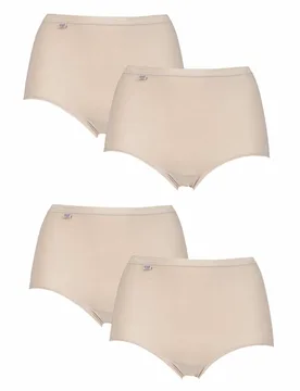 Pack Nude Basic Maxi Briefs Ladies 10 Ladies - - Skin Tones - Size: UK 10 - Sloggi - FashionsVida