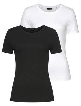 LASCANA Camiseta negro / blanco