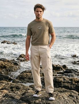 Pantaloni cargo jogger - nude