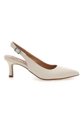 Décolleté slingback panna con tacco 934 39