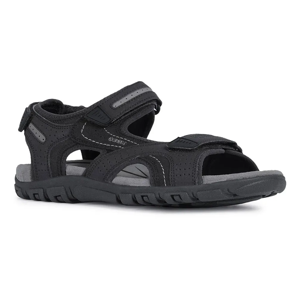 Sandali Uomo Strada Black / Stone EU 42 - Geox - FashionsVida