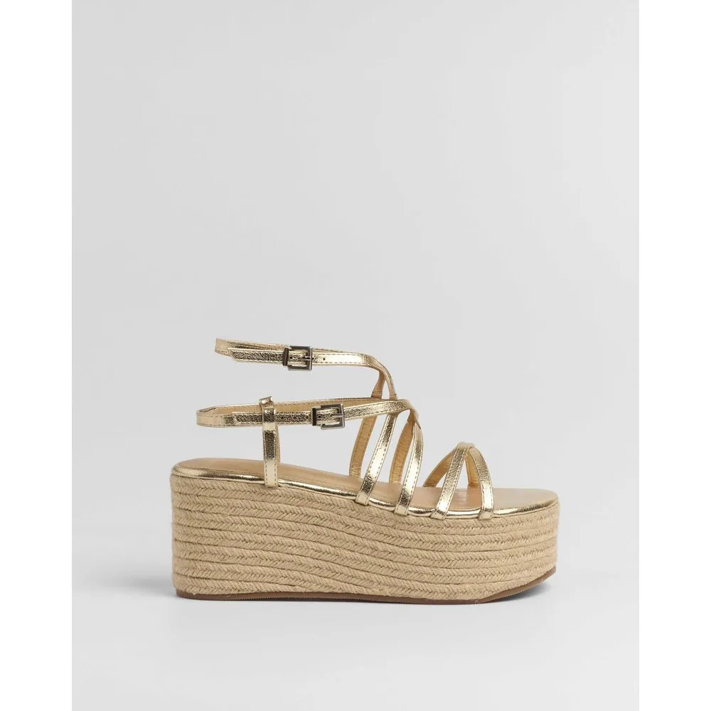 Sandalias de tiras de mujer con plataforma en yute - Mim - FashionsVida