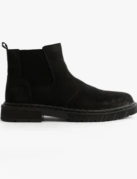 Mens Boots Black Leather - Size Uk 6.5 - Rieker - FashionsVida