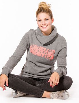 Hoodie Women DONNA grey melange XS