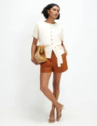 Belted Cardigan Cream female