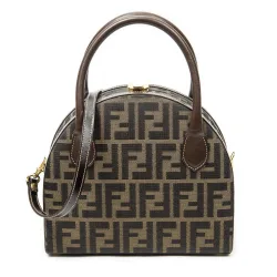 Pre-Owned Womens Vintage Half Moon Vanity Bag Shoulder Bag - Brown - One Size