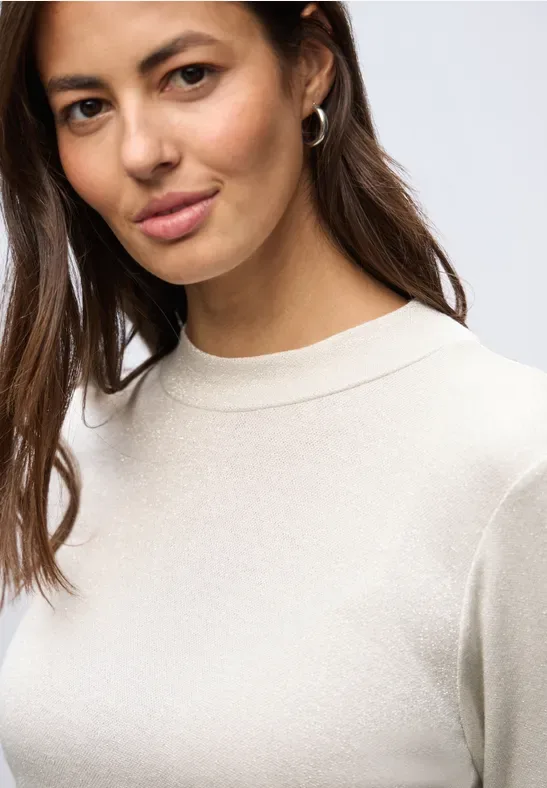 Glitzerndes Shirt female Beige - Street One - FashionsVida