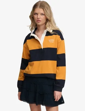 Superdry Damen Heritage Stripe Rugby-shirt Yellow - Größe: 38 - 64.99 - FashionsVida