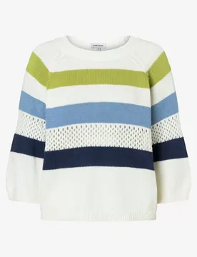 Pullover with Stripes, 3/4 Sleeve female