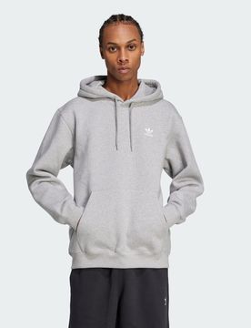 Hoodie Trefoil Essentials Loose L Medium Grey Heather