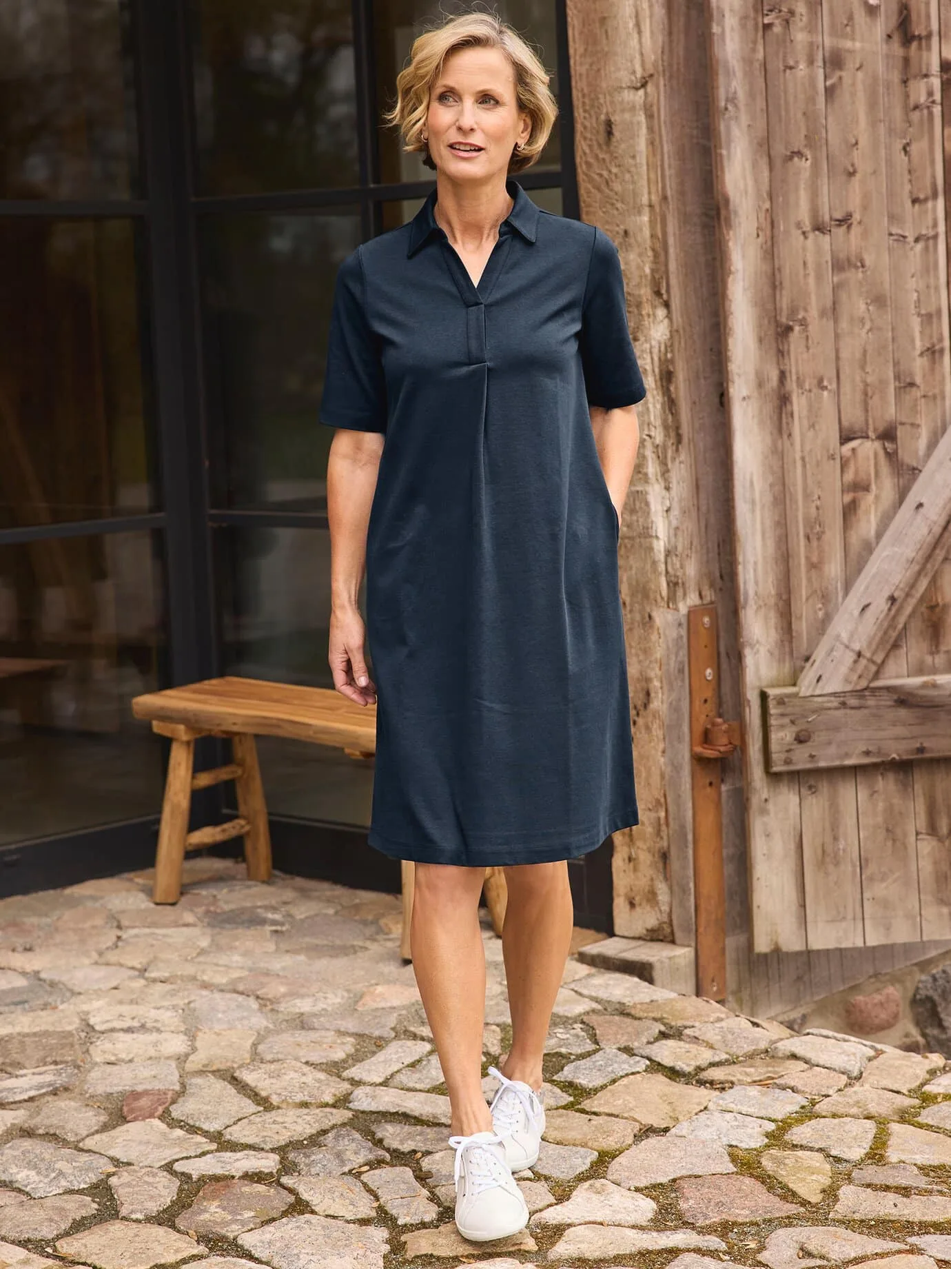 Polokleid Baumwolle - Marine - female - Size: 46 - Avena - FashionsVida