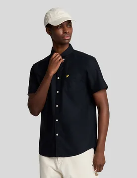 Men's Short Sleeve Oxford Shirt in Navy - Lyle & Scott - FashionsVida