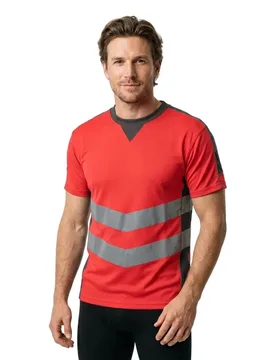 T-shirt à Manches Courtes Safe Supreme 50127 Hi-Vis Red / Dark Anthracite 3XL - MASCOT - FashionsVida