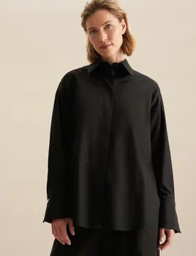 Hemdbluse Uni Schwarz 38 - Seidensticker.com - FashionsVida