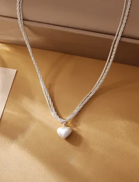 Silver brushed love double-layer necklace niche design light luxury exquisite fashion personality versatile clavicle chain - Aliexpress - FashionsVida