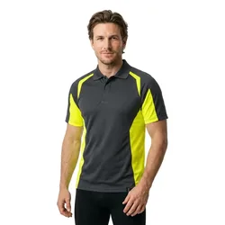 Polo à Manches Courtes Accelerate Safe 22083 Black / Hi-Vis Yellow 5XL