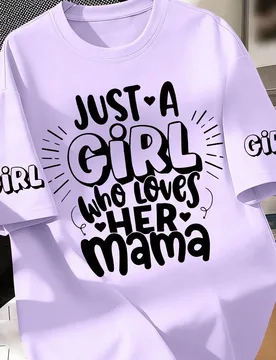 Camiseta de cuello redondo con estampado de eslogan del Día de la Madre, top de verano casual y suave para adolescentes - Shein - FashionsVida
