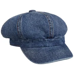 Classic Denim Newsboy Cap by - denim - Damen - Size: S (55-56 cm)