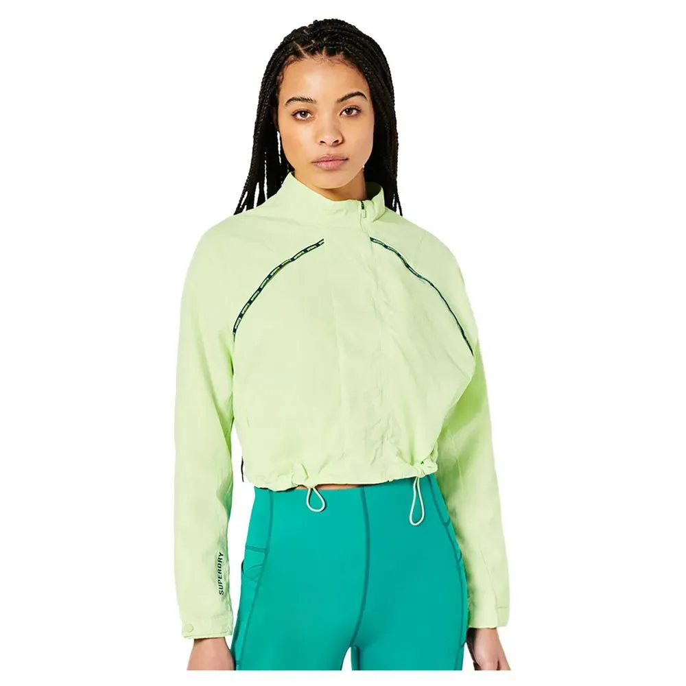 Giacca Run Cropped Waterproof Lime Yellow S - Superdry - FashionsVida