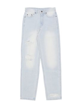 Jeans Uomo Baggy Five Pocket Heavy Distressed Denim Pant Light Blue