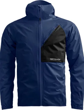 Veste imperméable et coupe-vent de randonnée - Trace 2.5L Jacket M Blue Nunatak en Softshell - Taille L - Bleu - Ortovox - FashionsVida