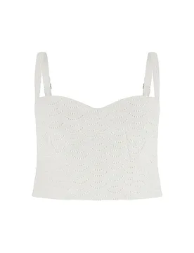 Top SHARON EYELETS bianco XS - Guess - FashionsVida