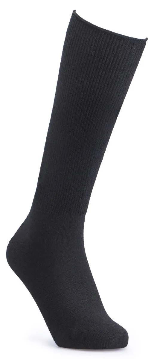 Wool‑rich Fuller Fitting Knee High Socks - Black - Size: L - Cosyfeet - FashionsVida