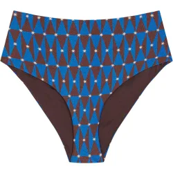 Braga alta de bikini Vesper con cobertura clásica y tejido lúrex