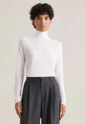 THE ESSENTIAL Feinstrick Rollkragenpullover mit Seide Weiß L