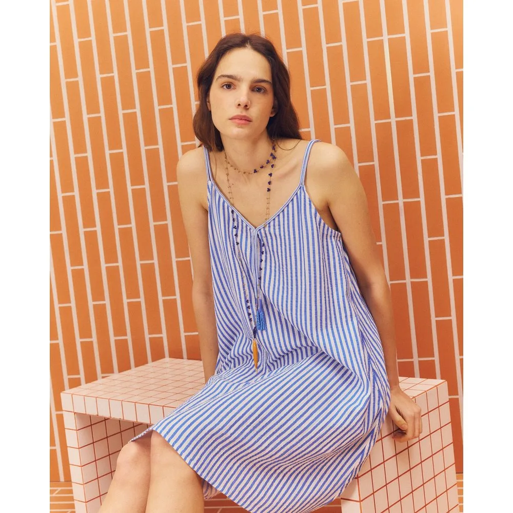 Vestido corto de rayas - Stella Rittwagen - FashionsVida