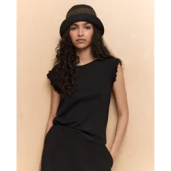 Camiseta lisa de manga corta de mujer