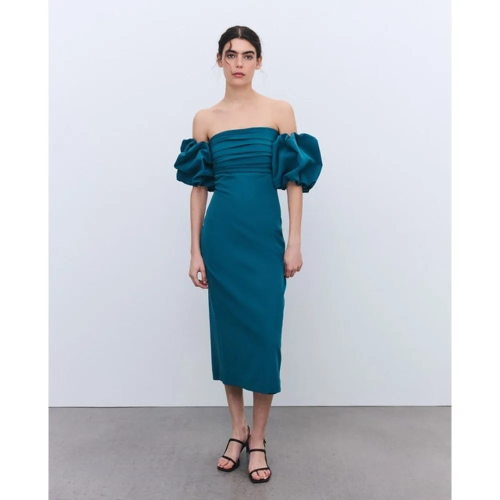 Vestido manga farol desmontable - Tintoretto - FashionsVida