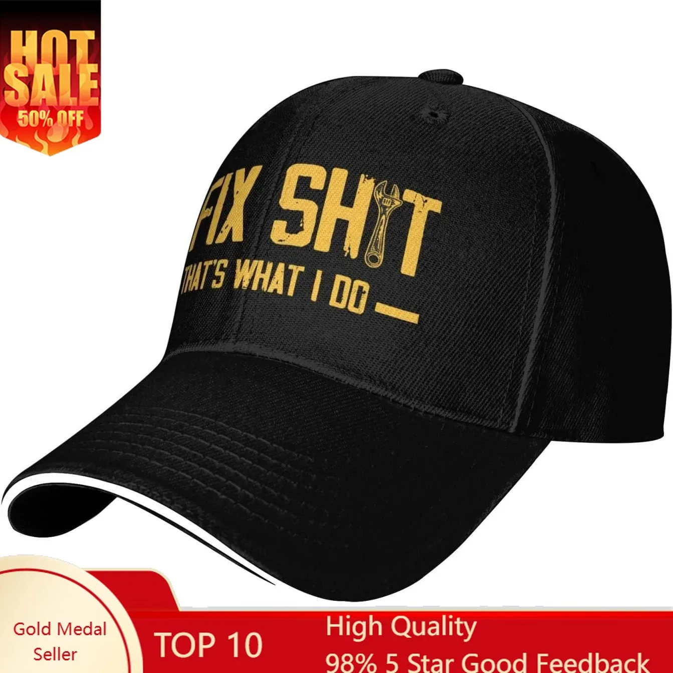 I Fix Shit Cap That's What I Do Baseball Hat Black - Aliexpress - FashionsVida