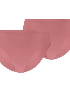 Invisible Cotton Briefs 2er-Pack Damen Unterhose, pink L