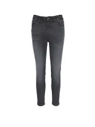 Vaqueros de talle alto corte pitillo 7/8 gris 32/L32