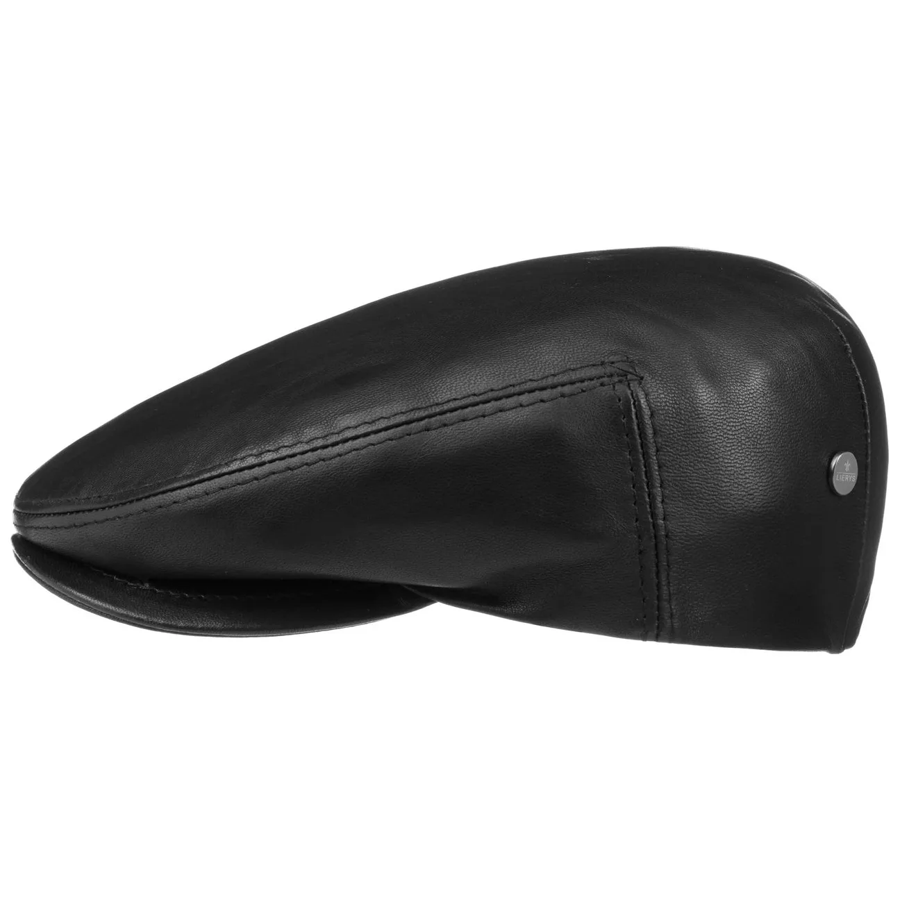 Napa Leather Flat Cap by - black - Size: 57 cm - Lierys - FashionsVida