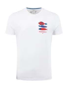 Weird Fish Food Festival Back Print Graphic T-Shirt Size 4XL - holiday-shop holiday-shop mens-summer-shop men men all-mens men tshirts men tshirts gra - White - FashionsVida